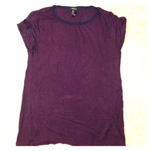 red and blue strip tee shirt